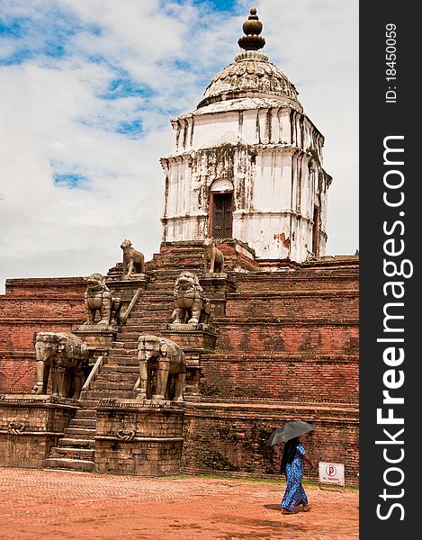 Woman in ancient village of Bakhtapur in Nepal. Woman in ancient village of Bakhtapur in Nepal