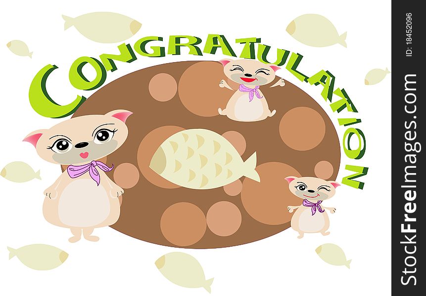 Cat have nice smile ,nice feeling for congratulation and greeting card for friendship . Cat have nice smile ,nice feeling for congratulation and greeting card for friendship .