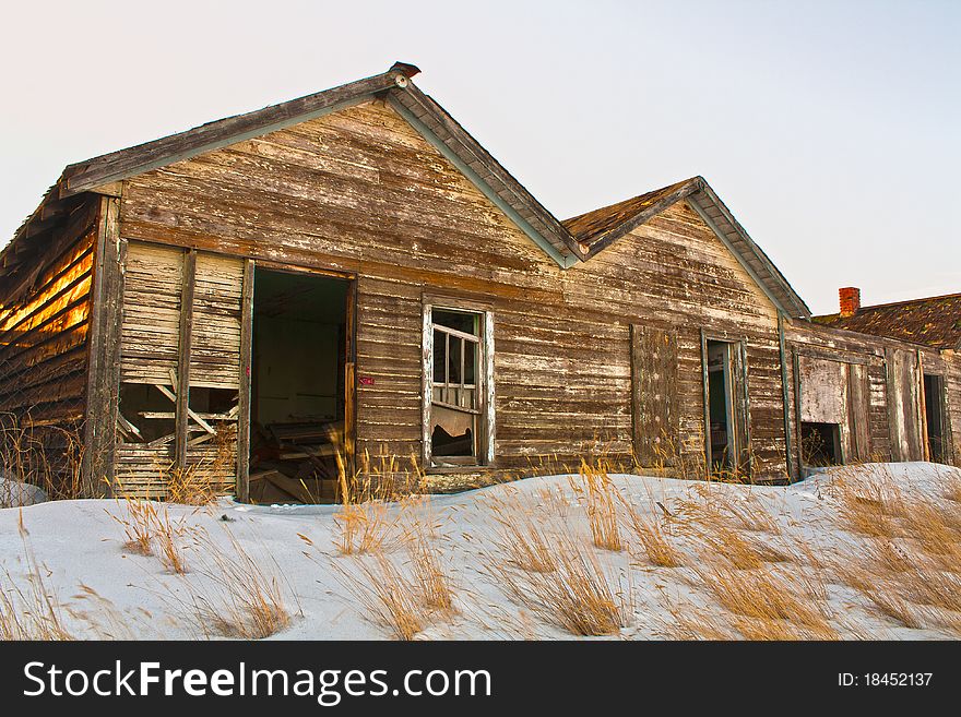 Abandoned buildings on side of highway 287 in southeast Wyoming USA. Abandoned buildings on side of highway 287 in southeast Wyoming USA.