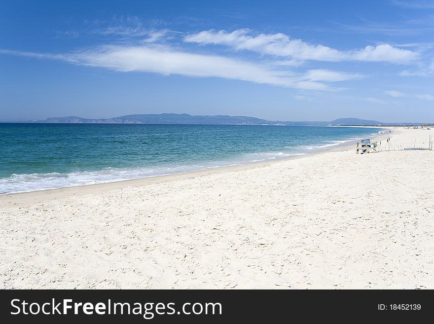 Paradise beach; clean blue ocean with clean white sand