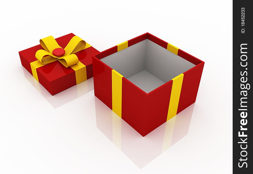 Digital illustration of Gift box in 3d