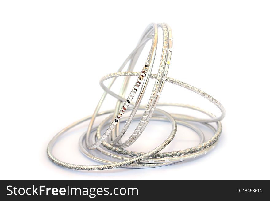 Bracelets isolated on white background.