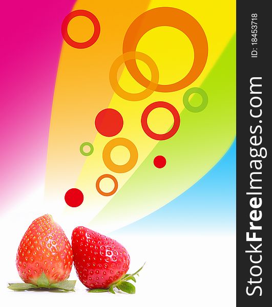 Beautiful spring strawberry on abstract background