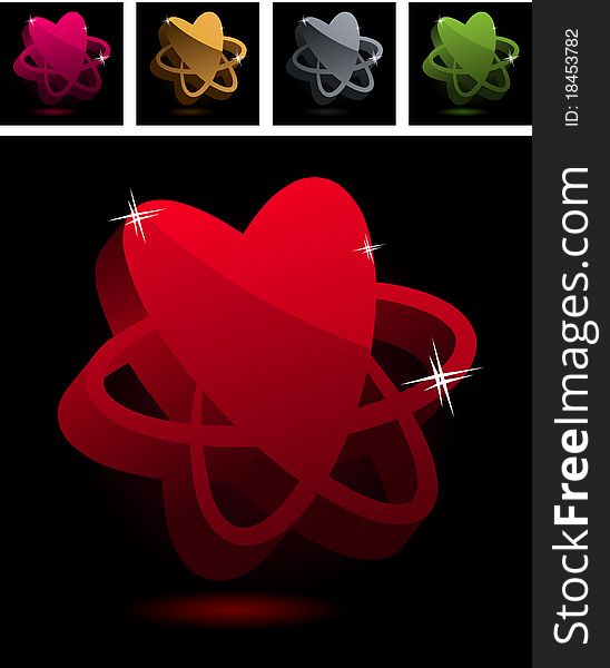Modern red heart - abstract symbol isolated. Modern red heart - abstract symbol isolated