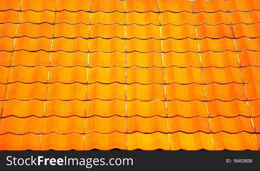 Orange tile roof, architecture detail