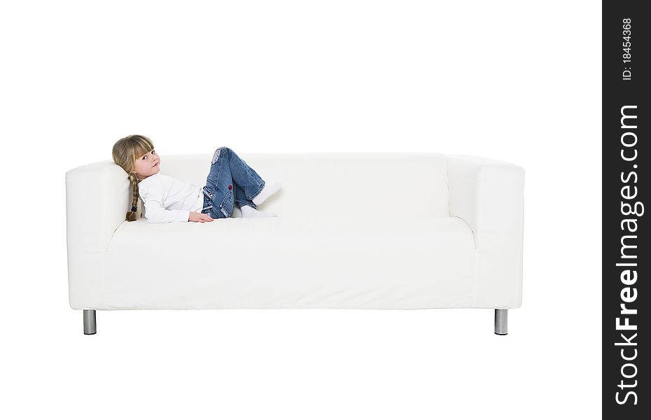 Young Girl In A Sofa