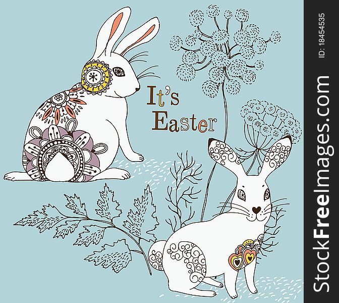 Easter Card With Rabbit