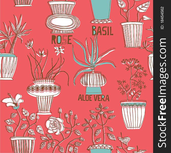 Seamless pattern with flowers