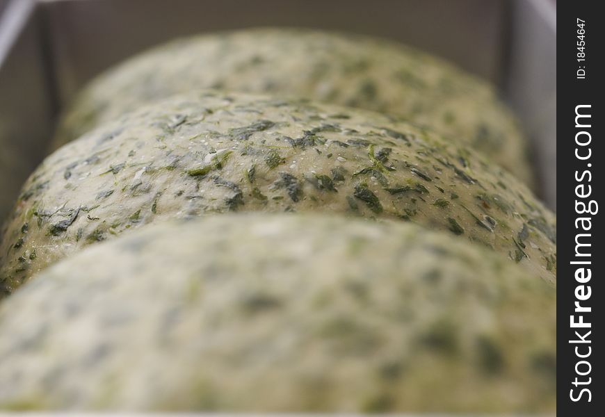 Close up spinach bread loaf