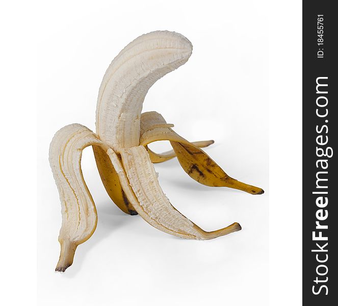 Fresh, peeled banana, have more than enough white bottom. Fresh, peeled banana, have more than enough white bottom