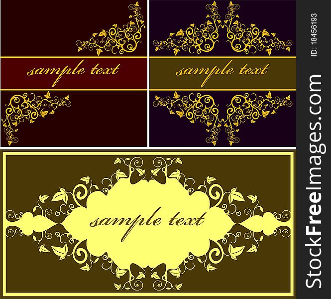 Set of Abstract floral design for banner and postcard