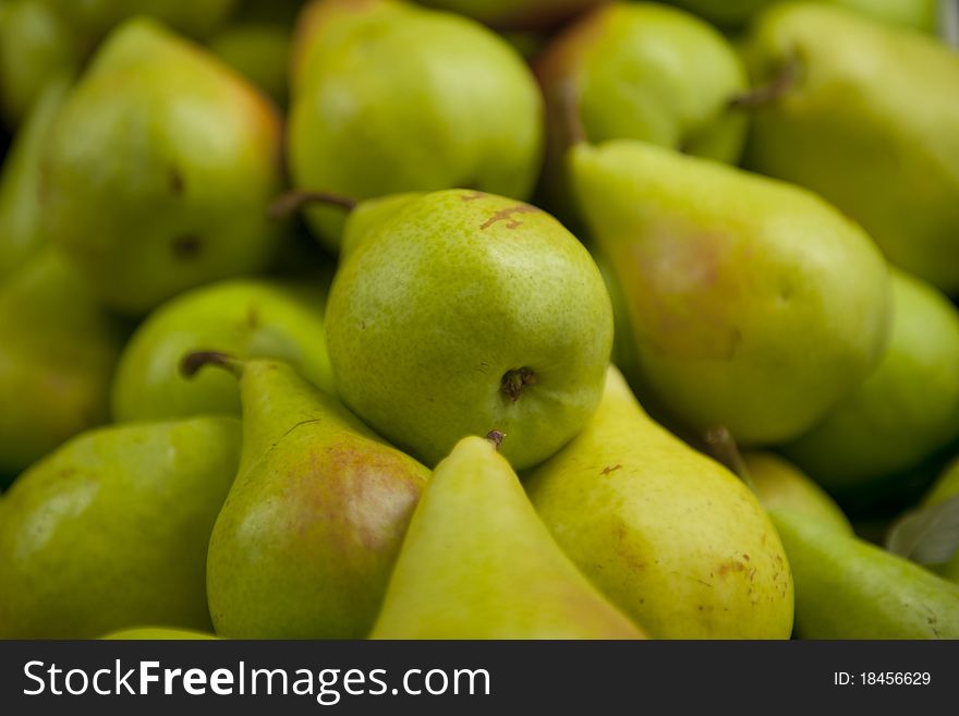 Selection of Pears in a fruit market. Selection of Pears in a fruit market