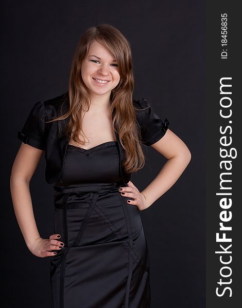 Young girl in black dress