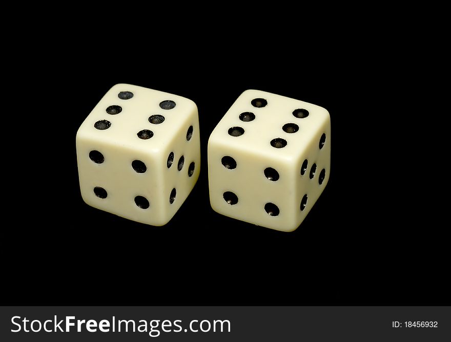 Pair of dice on black background