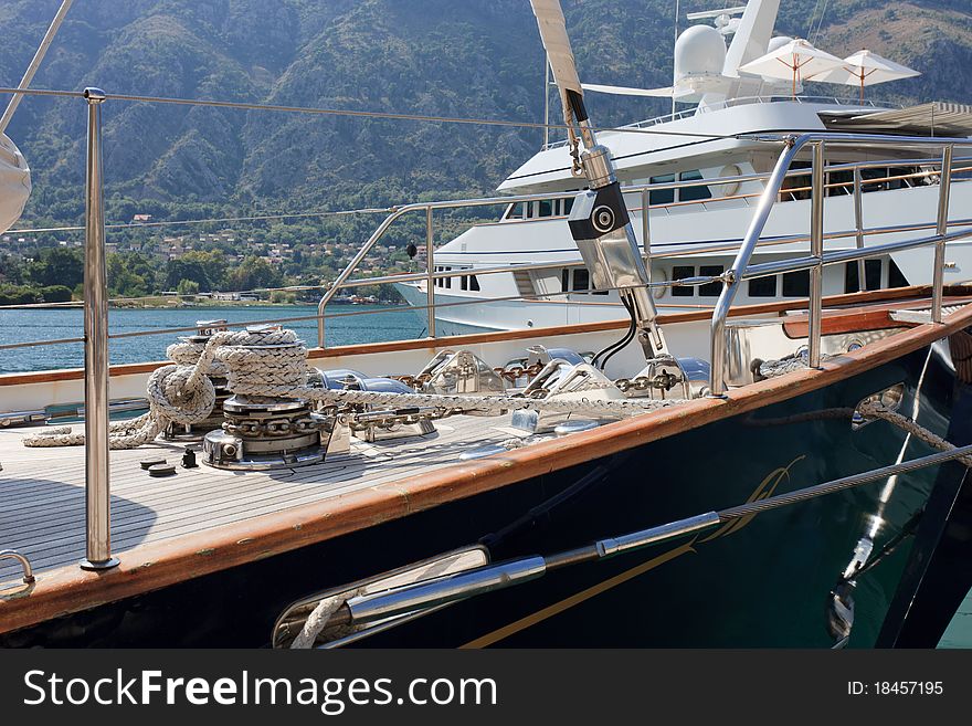 Luxury sailboat and motor yacht. Luxury sailboat and motor yacht