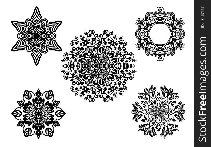 Set of vector ornaments.