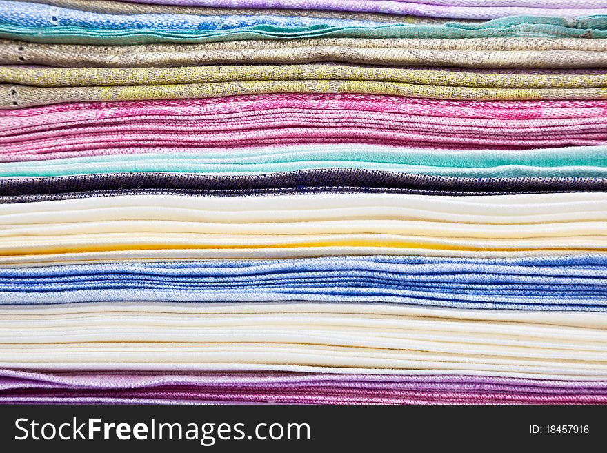 A stack of colored towels