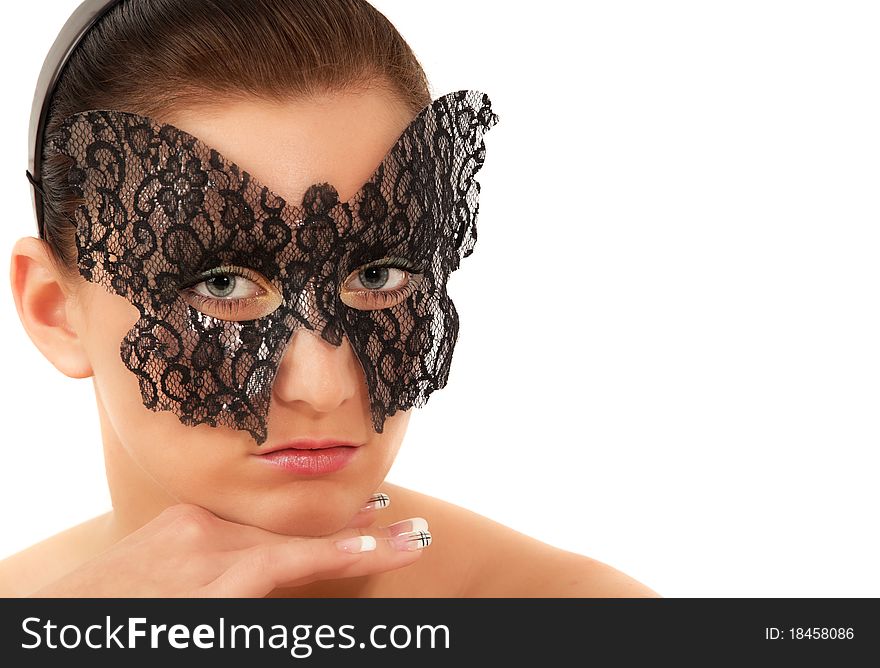 Portrait of teenage girl with face mask