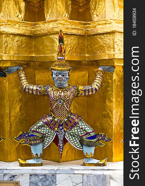 Guardian of Wat Pra Kaew Grand Palace Bangkok Thailand
