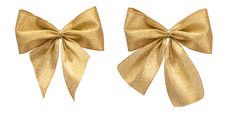 Isolated Golden Satin Bows Stock Photo Isolated Golden Satin Bows Stock Photo