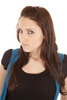 Brunette Expression Mad Stock Photography