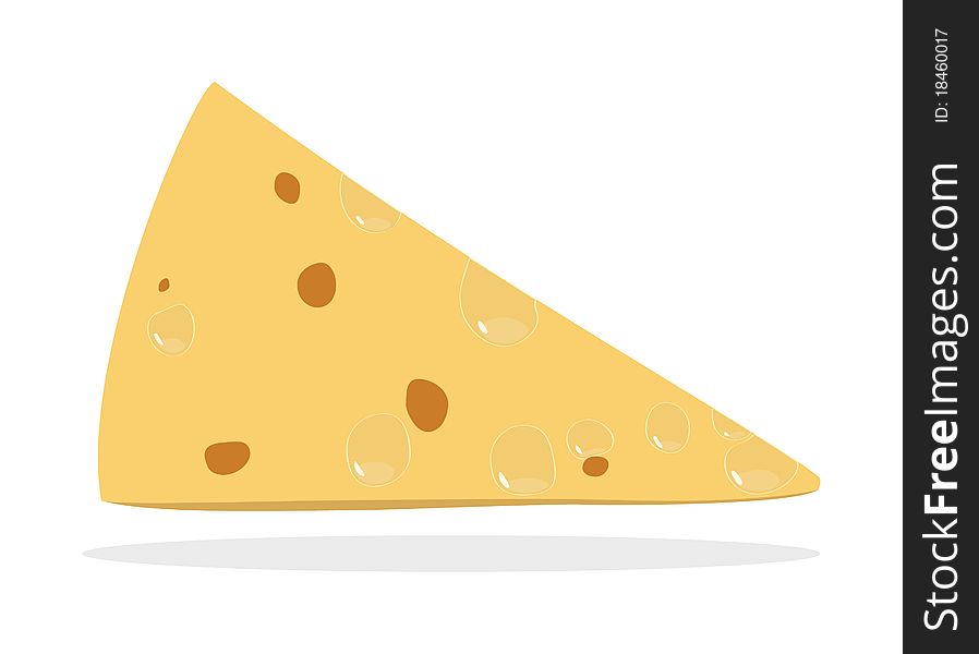 Illustration of piece of tasty cheese. Illustration of piece of tasty cheese