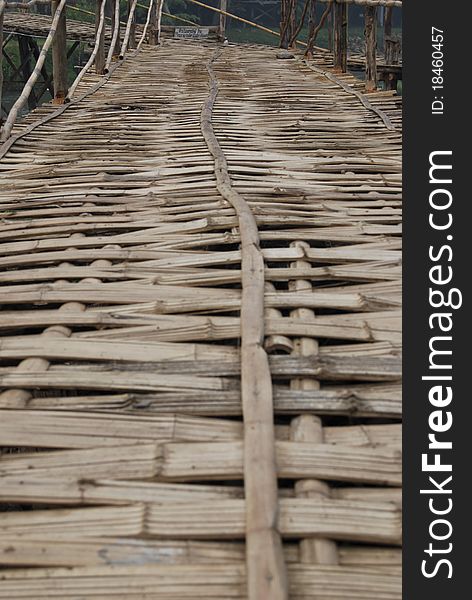 This picture show bamboo bridge from thailand