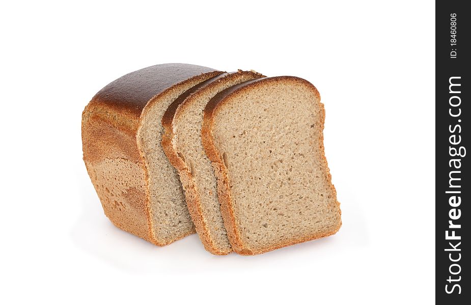 Sliced rye bread isolated on white background with clipping path. Sliced rye bread isolated on white background with clipping path