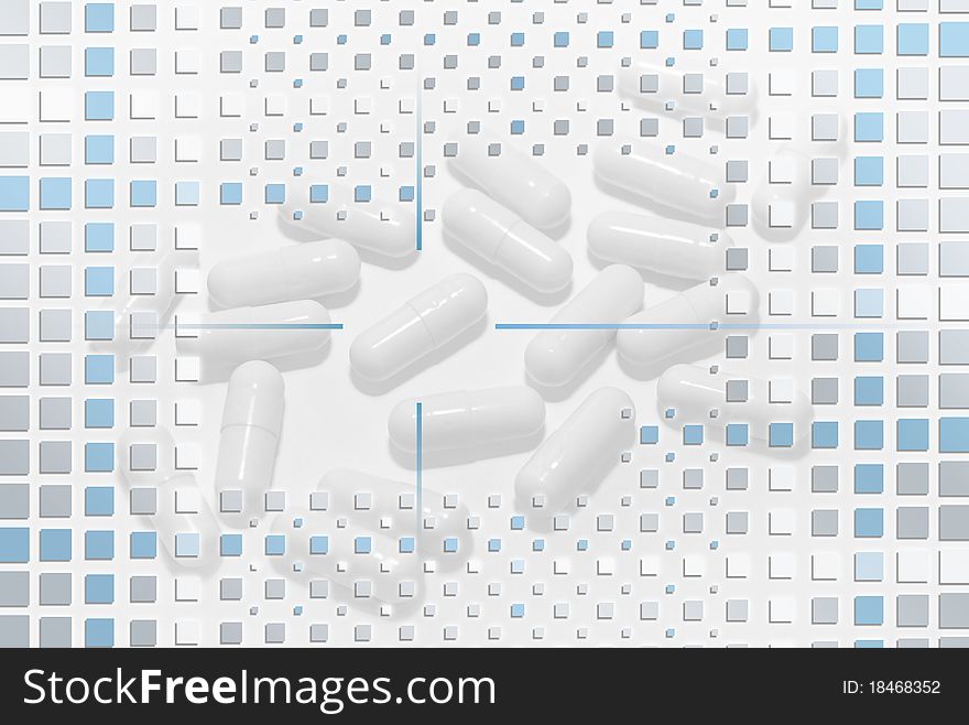 Pills Under Mosaic Layer