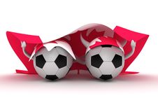 Two Soccer Balls Hold Canada Flag Royalty Free Stock Image Two Soccer Balls Hold Canada Flag Royalty Free Stock Image