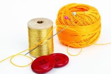 Colored Thread, Needles Stock Image Colored Thread, Needles Stock Image