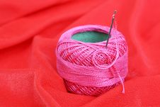 Colored Thread, Needles Stock Photo Colored Thread, Needles Stock Photo