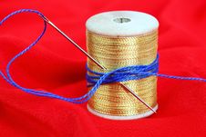 Colored Thread, Needles Royalty Free Stock Photo Colored Thread, Needles Royalty Free Stock Photo