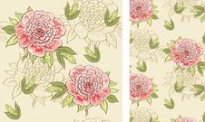 Seamless Backgriund With Peonies Stock Photos Seamless Backgriund With Peonies Stock Photos