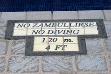 No Zambullirse No Diving Sign Warning Stock Photo No Zambullirse No Diving Sign Warning Stock Photo