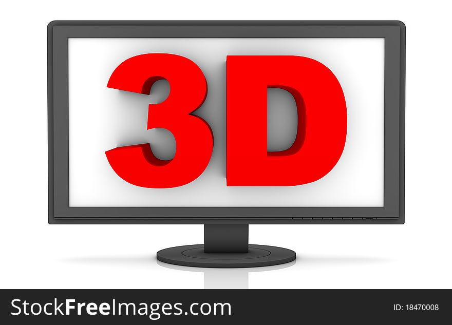 3D LCD on a white background. 3D LCD on a white background.