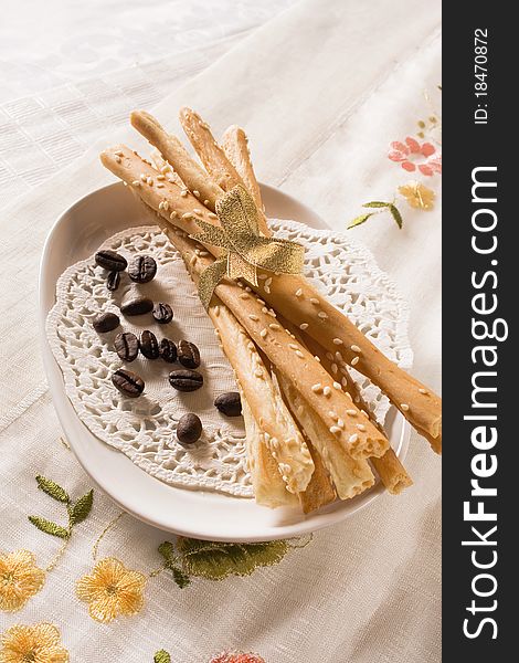 Sesame Cheese Stick With Coffee