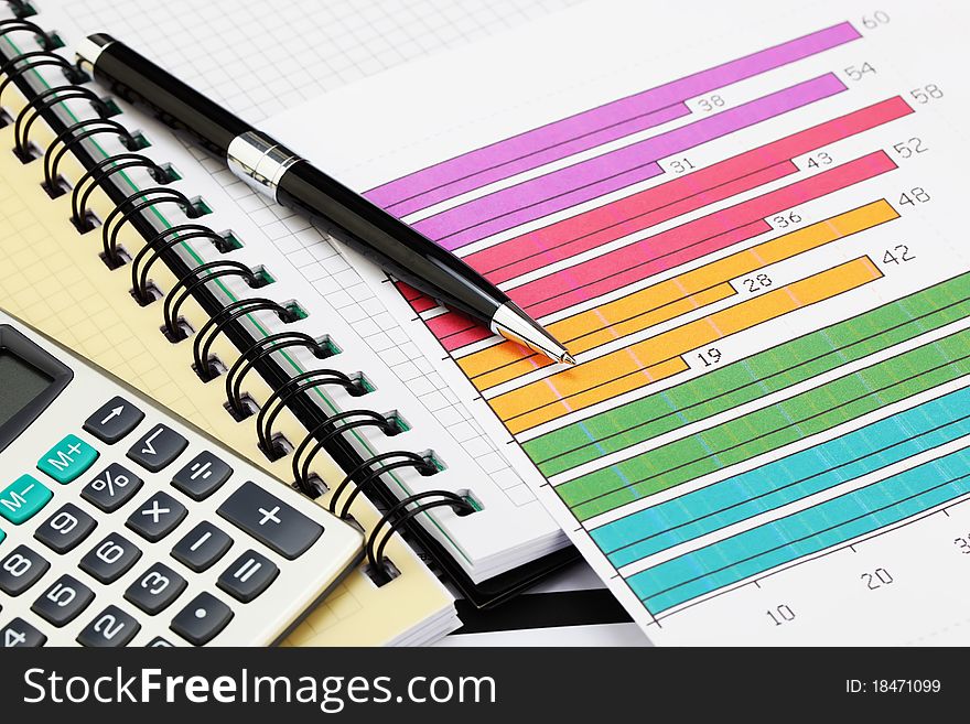 Financial charts and graphs on the table