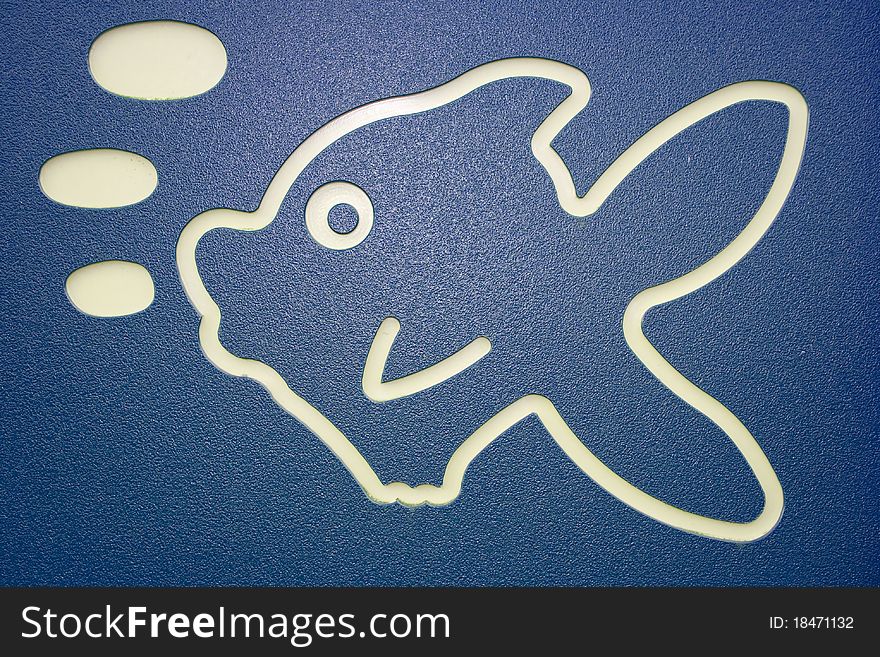 White fish on the blue background. White fish on the blue background