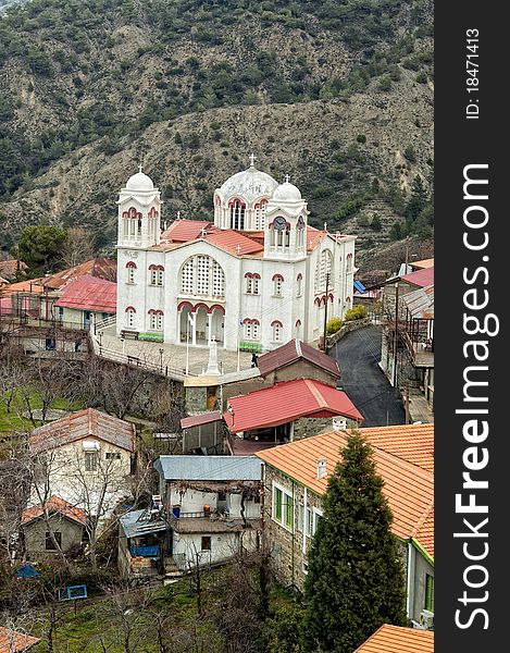 Orthodox Church in Pedoulas village. Troodos mountain. Cyprus