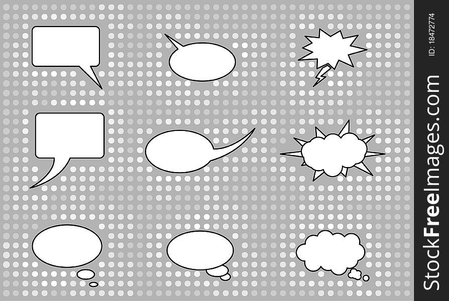 Vector collection of the different black and white bubbles. Vector collection of the different black and white bubbles