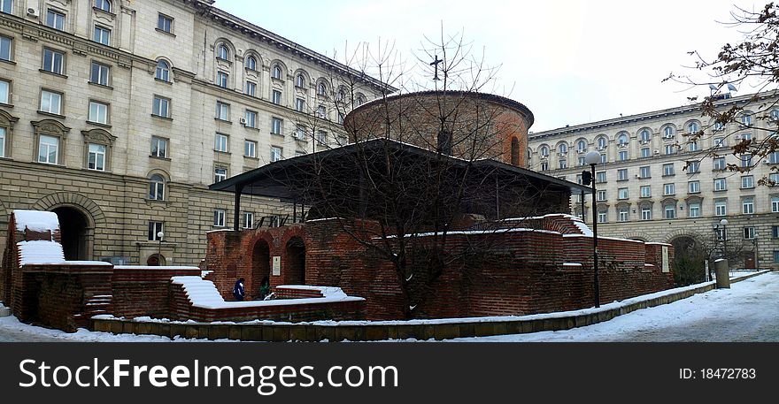 Church of Saint George in winter, Sofia. Bulgaria. Panorama. Church of Saint George in winter, Sofia. Bulgaria. Panorama