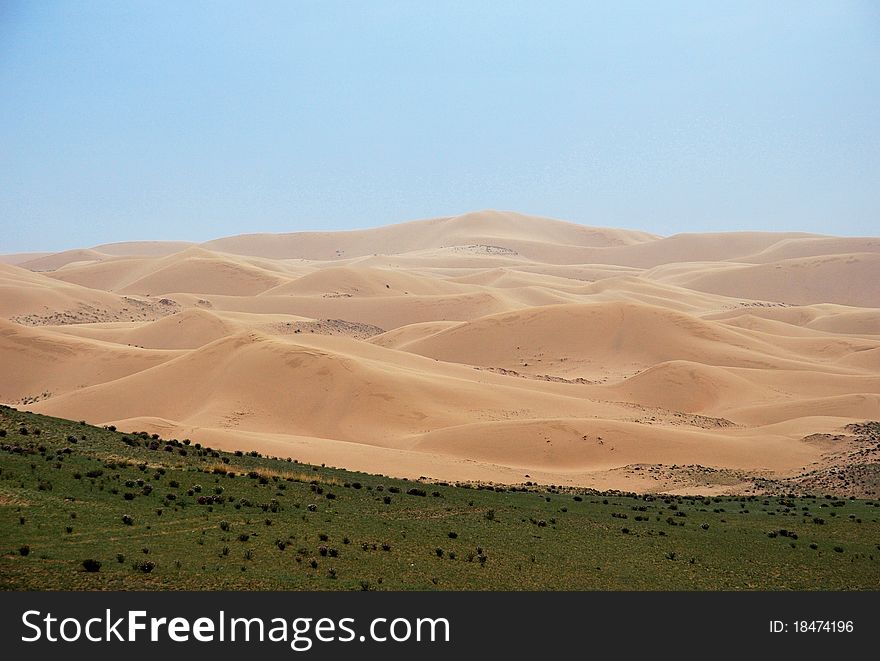 Conjunction area where desert devouring grassland. Conjunction area where desert devouring grassland.
