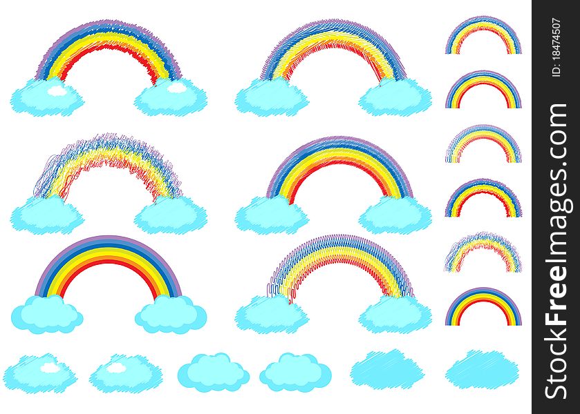 Rainbow set isolated on white