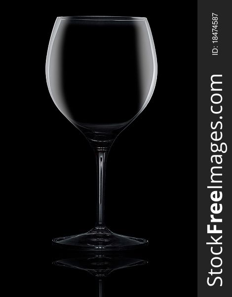 A wine glass isolated on black background