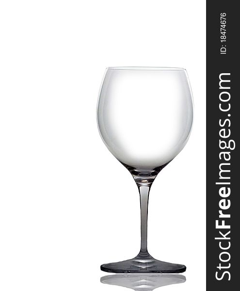 A wine glass on white background