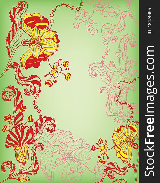 Abstract background with decorative flowers