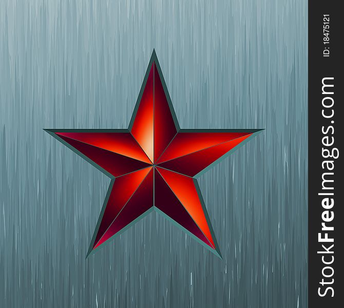 Vector illustration of a red star on steel background (Day of a victory). EPS 8 file included. Vector illustration of a red star on steel background (Day of a victory). EPS 8 file included