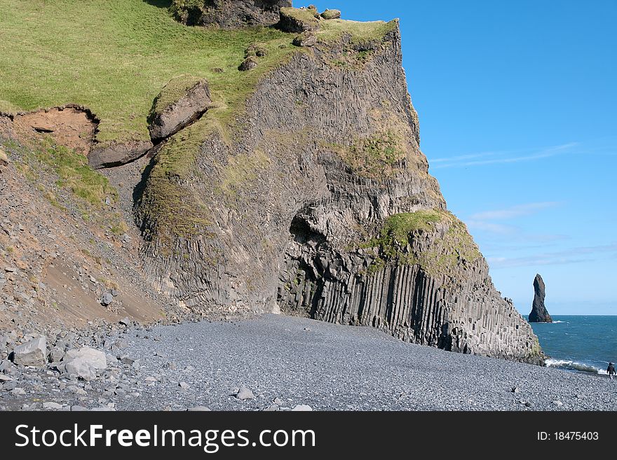 Beach of the pipe organ at Vik in Iceland. Beach of the pipe organ at Vik in Iceland