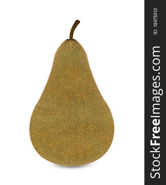 One 3d render of a pear mixed with a kiwi. One 3d render of a pear mixed with a kiwi